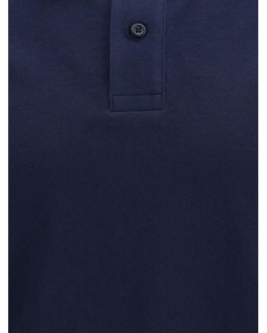 Moose Knuckles Blue Everett Logo-Plaque Polo Shirt for men