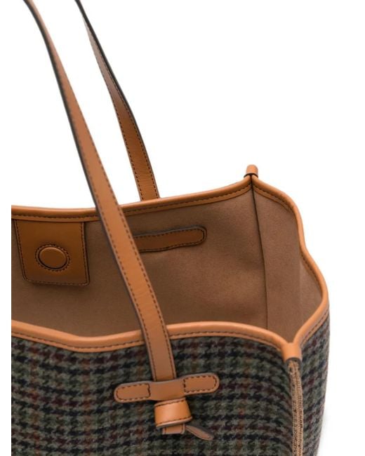 Gianni Chiarini Black Marcella Houndstooth-Pattern Tote Bag