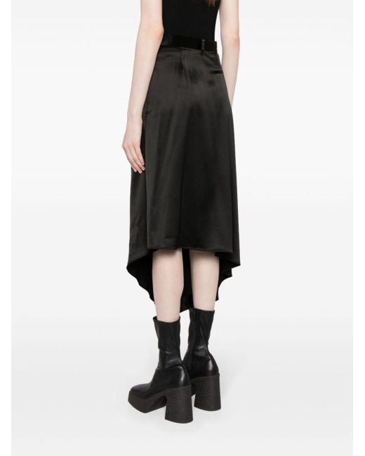 JNBY Black High-waisted Asymmetric Midi Skirt