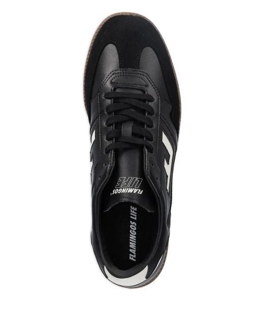 Flamingos Black Burela Slim Panelled Sneakers