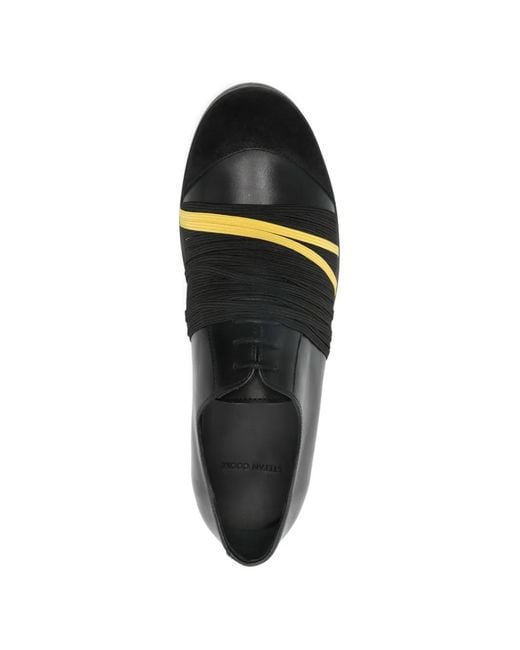 STEFAN COOKE Elastic-Detail Biker Derby Shoes in Black for Men | Lyst