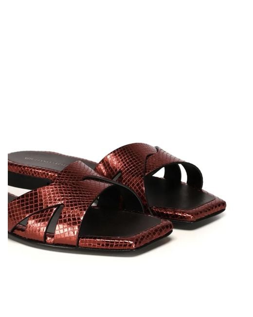 Giuliano Galiano レザーサンダル Brown