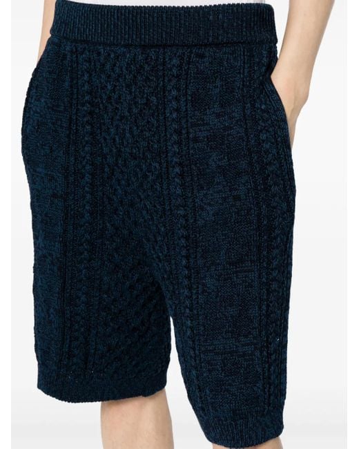 Marni Blue Knitted Knee-Length Shorts for men