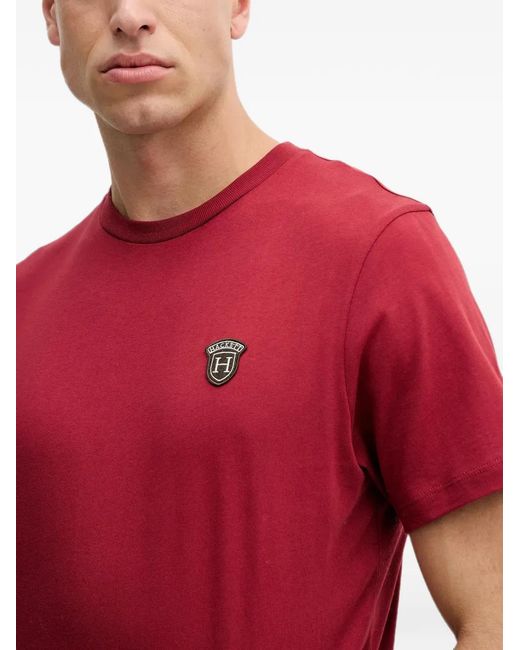 Hackett Red Logo-Patch T-Shirt for men
