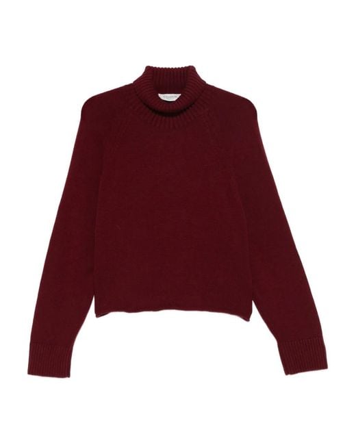 Laneus Red Turtleneck Long-Sleeve Sweater