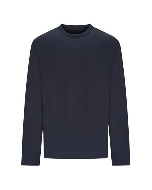 Jil Sander Blue Logo-Embroidered Long-Sleeve T-Shirt for men