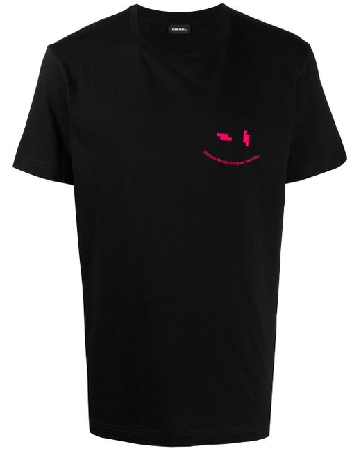 DIESEL Black Home Stretch Super Session T-shirt for men