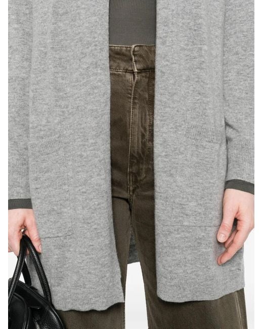 Allude Gray Offener Cardigan Mit Aufgesetzten Taschen