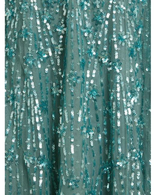 Needle & Thread Blue Sequin-Embellished Gown