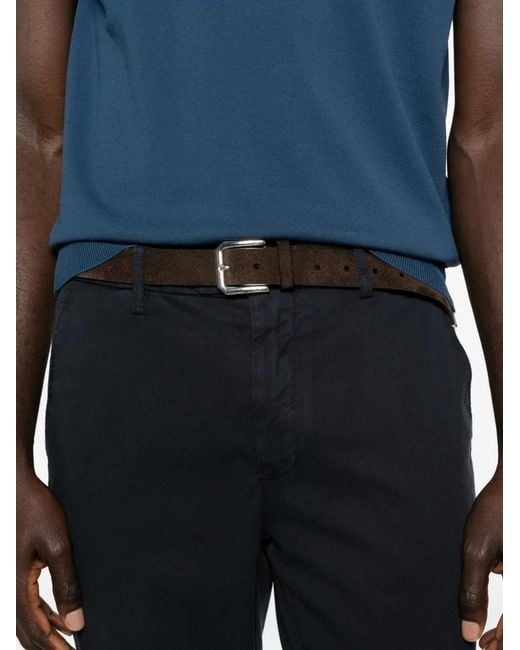 Canali Black Front-Button Trousers for men