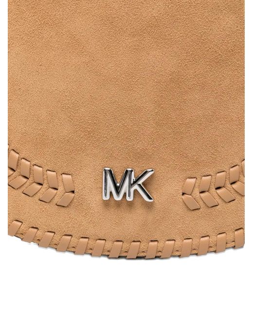 MICHAEL Michael Kors White Sac Bandoulière En Daim Josie À Logo