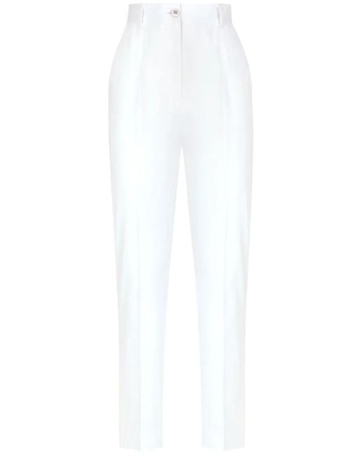 Dolce & Gabbana White Cotton Pants For