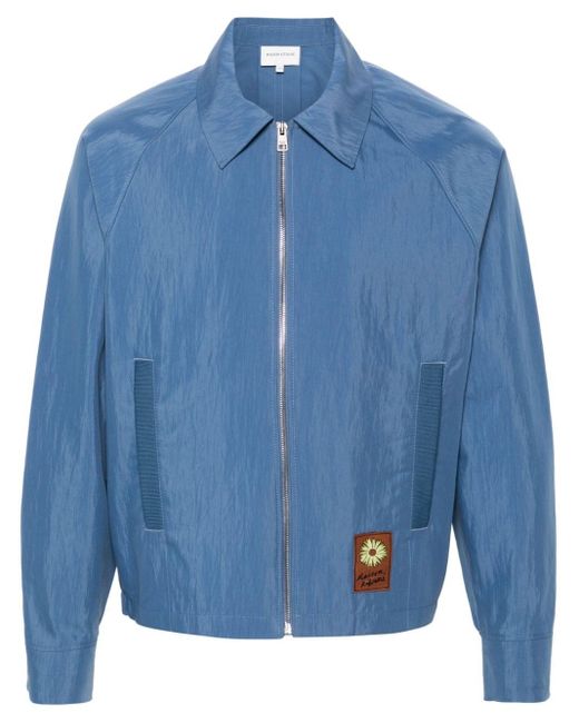 Maison Kitsuné Blue Floating Flower-patch Bomber Jacket for men