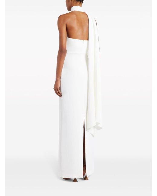 Solace London White Demi One-shoulder Maxi Dress