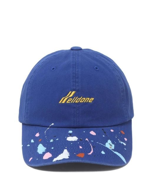 we11done Farbklecks-Baseballkappe mit Logo-Stickerei in Blue für Herren