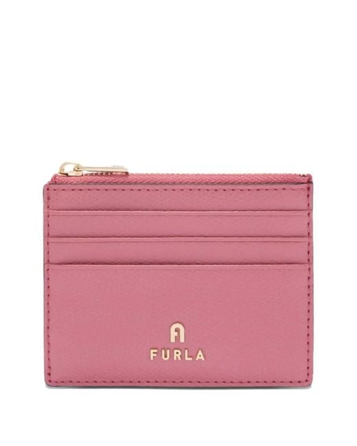 Furla Pink Camelia S Zip-Top Card Holder