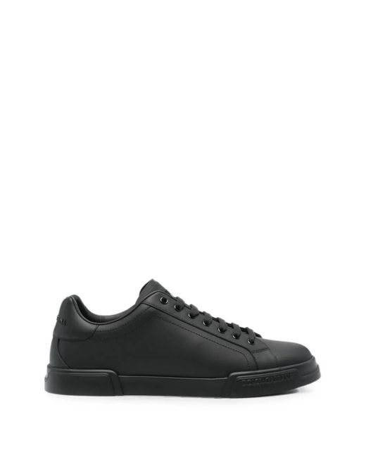 Dolce & Gabbana Black Portofino Eather Sneakers for men