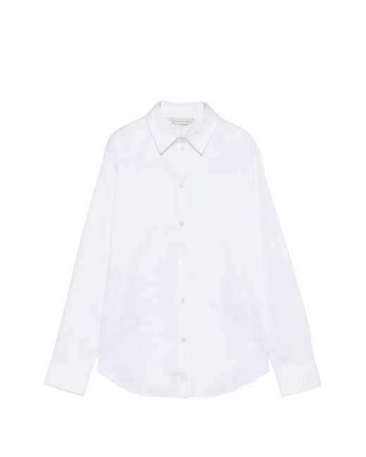 Max Mara White Fiacre Long-Sleeve Button-Up Shirt