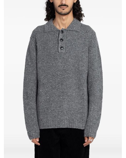 Minimum Gray Lorey Ribbed-Knit Sweater for men