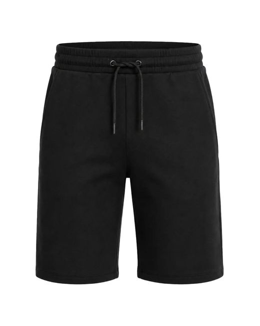 Karl Lagerfeld Black Logo-Tape Drawstring Shorts for men
