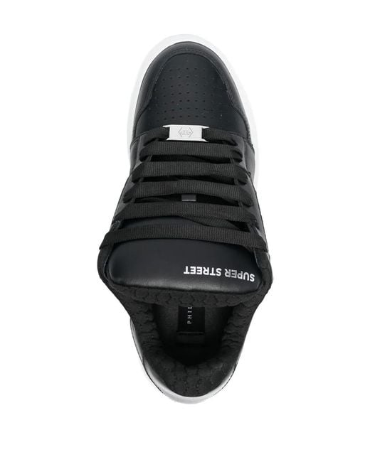 Philipp Plein Black Super Street Low-Top Sneakers