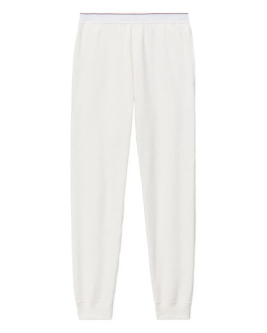 Alexander Wang White Waffle Elasticated-Waist Track Pants