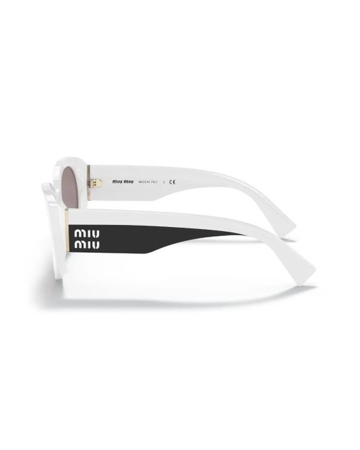 Miu Miu White Logo-Print Sunglasses