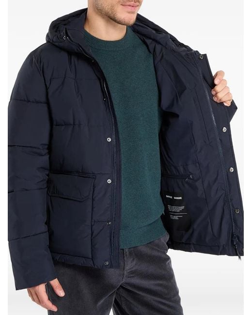 Samsøe & Samsøe Blue Padded Hooded Jacket for men