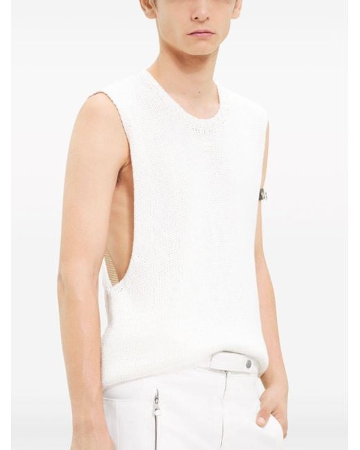 Courreges White Knitted Tank Top for men