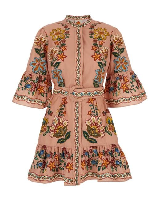 FARM Rio Garden Delight Mini Dress in Brown | Lyst