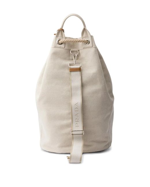 メンズ Prada ロゴ バックパック Natural