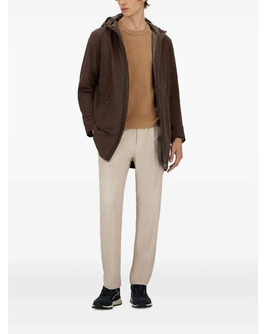 Herno Brown Hooded Parka for men