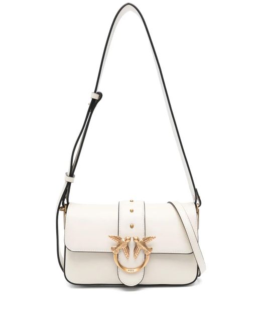Pinko White Love Bag Slouchy Shoulder Bag