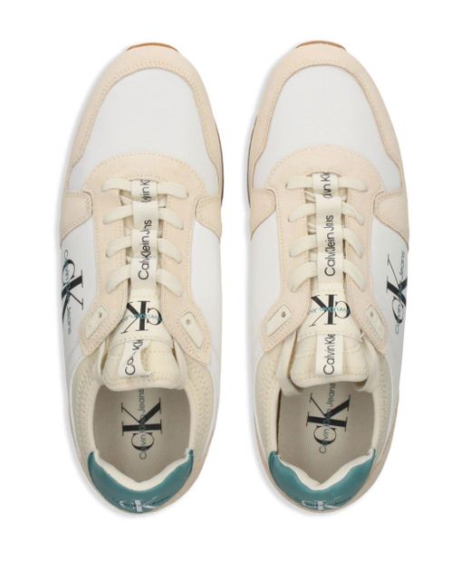 Sneakers a inserti con design color-block di Calvin Klein in White da Uomo