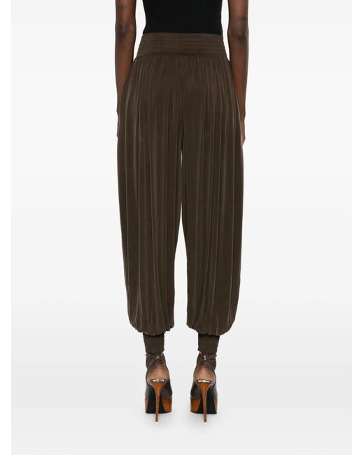 Balmain Brown Shirred Trousers