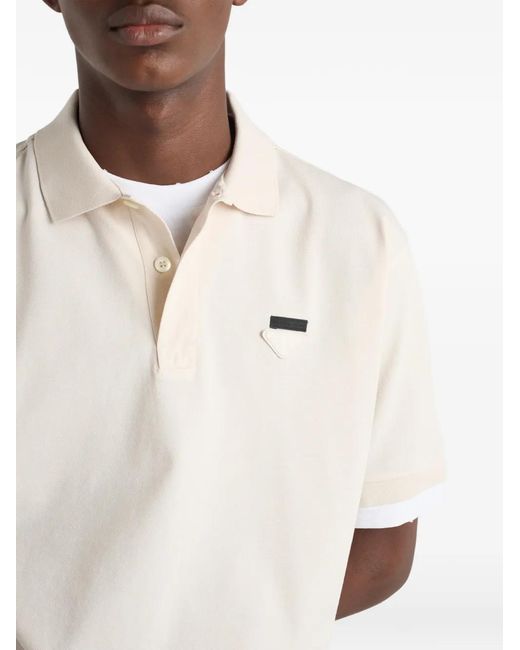 Polo Con Botones Prada de hombre de color White