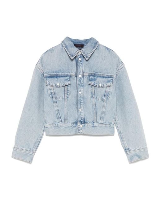 Wardrobe NYC Blue Cropped Denim Jacket
