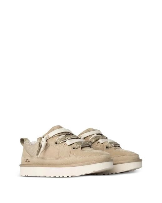 Ugg Natural Logo-Debossed Panelled Sneakers