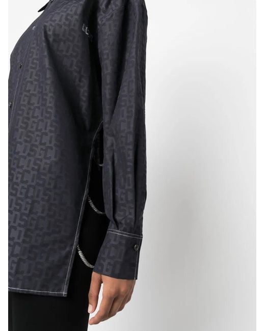 Gcds Blouse Met Logoprint in het Blue