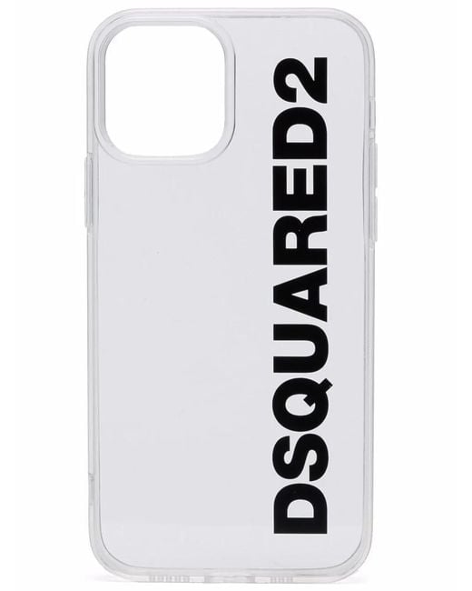 DSquared² White Logo-Print Iphone 12 Pro Case for men