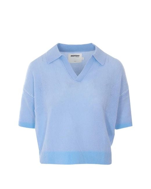 Not Shy Blue Polo Shirt