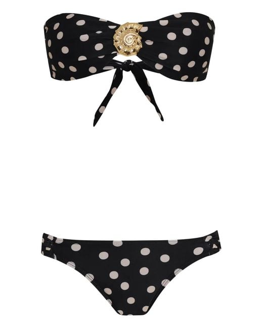 Brigitte Bardot Black Shell-Detail Bikini