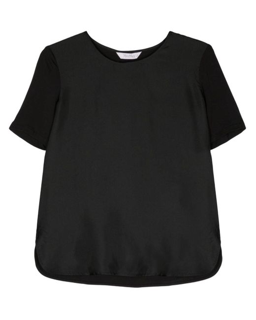 Max Mara Black Fuoco T-Shirt aus Seide
