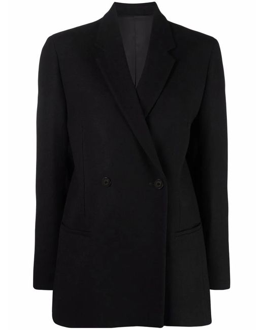 Totême Black Loreo Double-Breasted Blazer