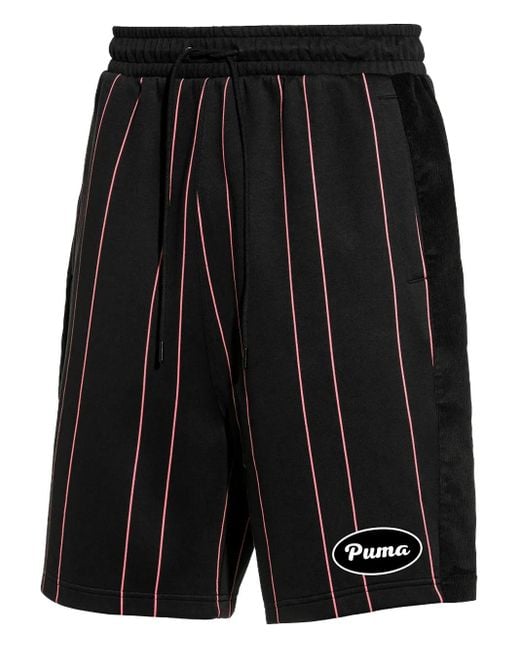 メンズ PUMA ストライプ ショートパンツ Black