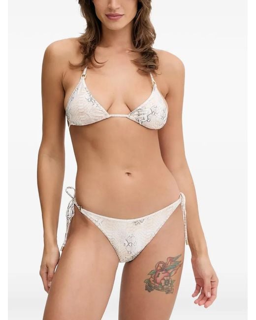 Melissa Odabash Brown Cassis Snake-Print Side-Tie Bikini Bottoms