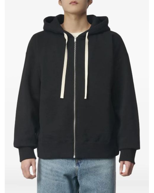 メンズ Jil Sander Zip-up Hoodie Black