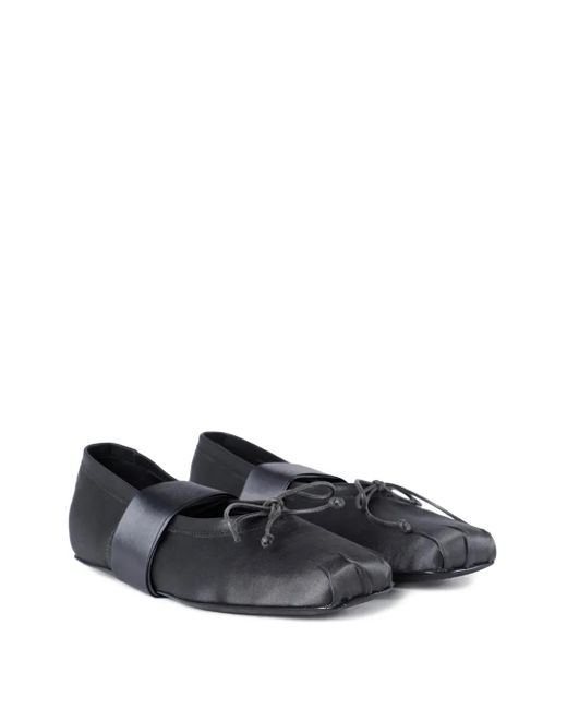 Ann Demeulemeester Gray Satin Ribbon Ballet Flats