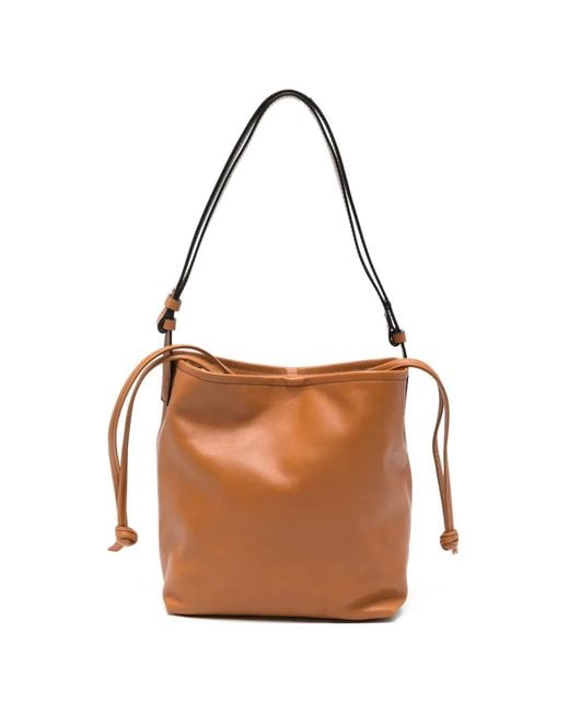 Hags Brown Knotted-Drawstring Shoulder Bag