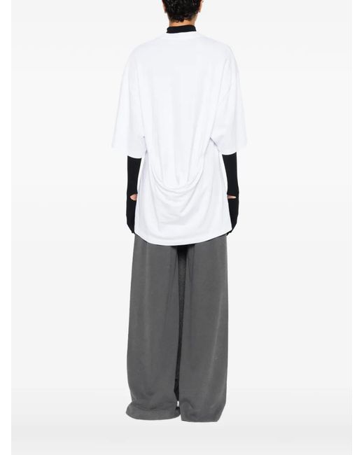 Marie Adam-Leenaerdt White T-Shirt Oversize À Effet Drapé